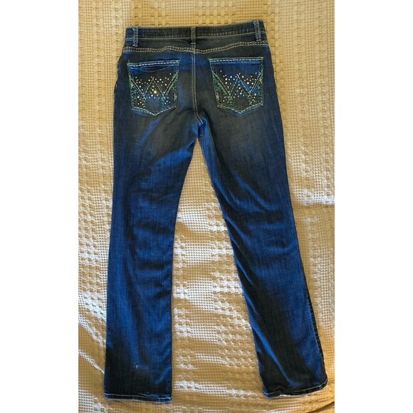 Wrangler Shiloh Womens Jeans Size 15 / 16 X 36 Distressed Denim Boot Cut Rodeo! - Picture 3 of 11